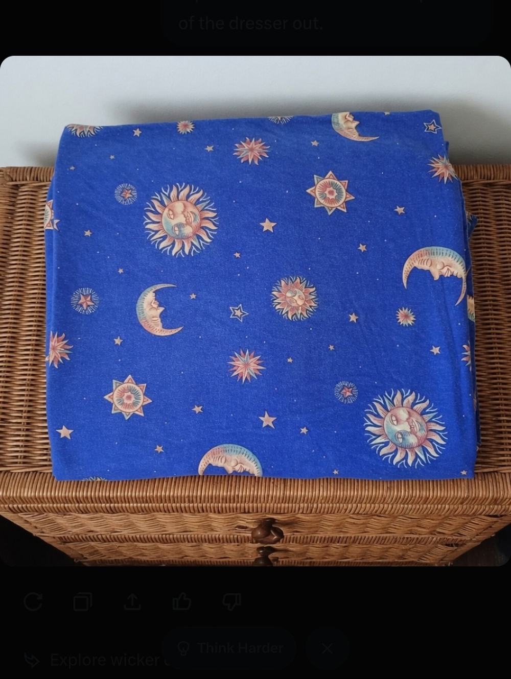 90s Celestial (Sun Moon Stars)Whimisigoth Full Flannel Sheets (NO Pillow Cases)